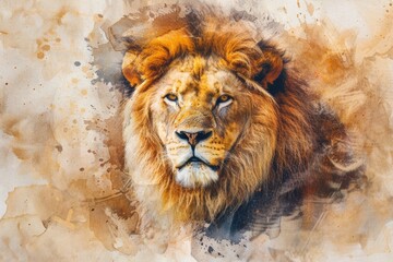 Canvas Print - Lion's Face Close Up