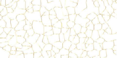 Wall Mural - Abstract white crystalized broken glass background .black stained glass window art vector background . broken stained glass golden lines geometric pattern .