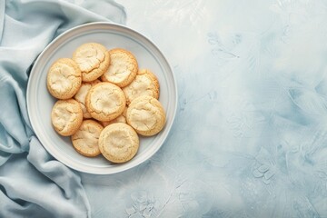 Poster - Plate of Cookies on Blue Cloth