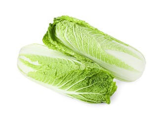 Fresh ripe Chinese cabbages isolated on white