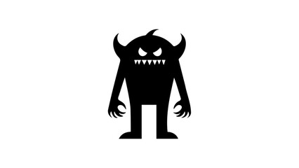 Wall Mural - vector drawing of a devil with a horns