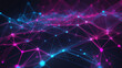Abstract cobalt blue and vibrant magenta virtual network - design element for technology background - connectivity backdrop illustration.