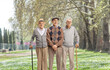 Group of three elderly man