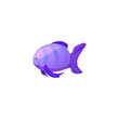 Playful purple fish vector illustration