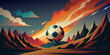 soccer ball in fire
