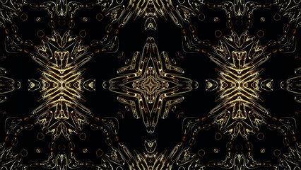 Poster - Abstract kaleidoscope with geometric pattern. Kaleidoscopic background design. Colorful abstract kaleidoscope background with sparkling patterns. Jewelry glamorous abstract shapes. 3D vector