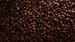 Detailed texture of roasted coffee beans - Close-up shot showcasing the rich details and textures of freshly roasted coffee beans