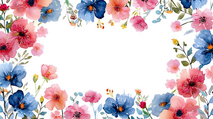 Wall Mural - spring flowers frame