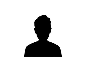 Poster - Man silhouette a user icon. Profile picture, portrait symbol. User member vector design and illustration.
