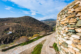 Fototapeta  - View of mountain ladscape near Kastro village, Sifnos island, Greece