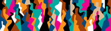 Fototapeta Młodzieżowe -  People Silhouettes ,Contemporary Art Party Abstract Vector Background