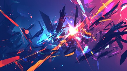 Poster - dynamic abstract background for designing flyers banners and landing pages with a 2d illustration