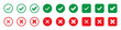 © Maksim - Right or wrong icons. Green tick and red cross checkmarks in circle flat icons. Yes or no symbol, approved or rejected icon for user interface.