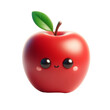 Cheerful red Apple Cartoon Character 3d render