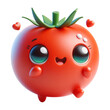 Smiling Cartoon Tomato Character 3d render