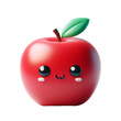 Cheerful red Apple Cartoon Character 3d render