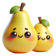 Smiling 3d render Cartoon Pears
