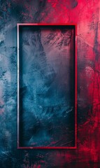 Canvas Print - Vibrant red and blue grungy texture within a modern frame.