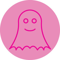 Wall Mural - Ghost Pink Line Circle Icon