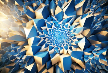 Canvas Print - 'light pattern geometric abstract background blue texture bright polygon gradient graphic colours design art banner dark digital futuristic illustration line modern paper shape technology'