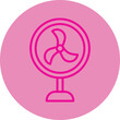 Fan Pink Line Circle Icon