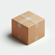 © Mo Stock - Closed cardboard box with Adhesive isolated on a white background