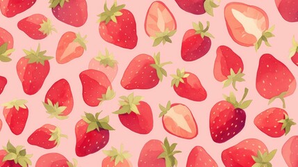 Poster - Explore the vibrant colors of fresh big red strawberries against a pink backdrop These juicy summer fruits bring a burst of freshness and vibrancy With their round plump shapes red berries c