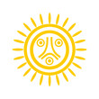 Human face on sun symbol vector illustration isolated. Circle badge Indian flag Jatibonicu Taino Tribal Nation. Symbol of native people in America. Button Jatibonicu Taino roundel emblem banner.