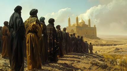 Wall Mural - A group of pilgrims Mourning for imam Hussein.

