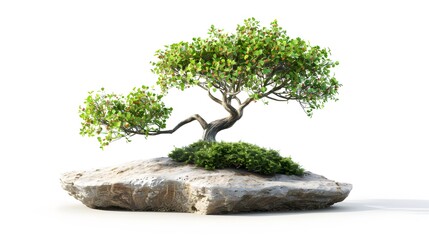 Bonsai tree against isolated on white background.
