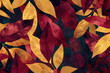 Autumn plants, botanical vintage pattern