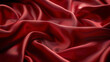 Luxury dark red silk fabric texture close-up, abstract background, generative ai