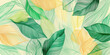 Green plants, botanical vintage pattern, banner