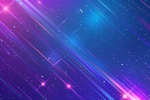Abstract Background With Purple Glowing Stars And Lines On Blue Gradient Background Generative AI