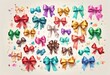 'illustration. collection Vintage confetti. gift boxes. bows decoration holidays lush confetti drawn traditional Concept hand bow celebration drawing set ribbon illustration accessory birt'