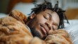 Man Sleeping in Bed With Eyes Closed