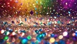 'Multicolor texture confetti background glitter vertical glistering many-coloured particle shiny spangled purple abstract green sparkle bling festive holiday banner violet luxury b'