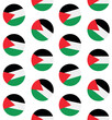 Vector seamless pattern of flat Palestine round flag isolated on white background