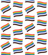 Vector seamless pattern of flat new lgbtq flag isolated on white background