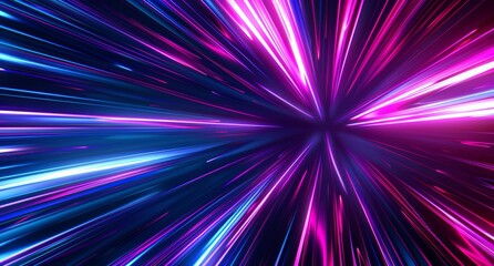 Poster - Vibrant Purple and Blue Background With Lines of Light