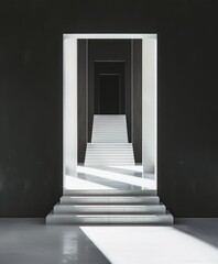 Wall Mural - Stairs Leading to an Open Door