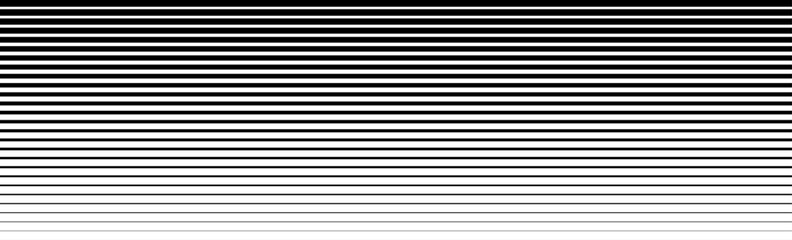 Aufkleber - Thin line halftone gradation texture. Fading horizontal stripe gradient background. Repeating wide pattern backdrop. Black parallel line wallpaper for overlay, print, cover, graphic design. Vector