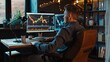 An investor sitting in a home office, monitoring stock market movements and adjusting their investment portfolio using online trading platforms.
