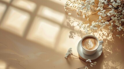 Wall Mural - A Cup of Coffee on a Table