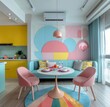 Vibrant Living Room With Colorful Walls