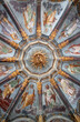 MILAN, ITALY - MARCH 4, 2024: The ceiling frescoes in the chapel of church Chiesa di Santa Maria alla Fontana by unknown artist of 16. cent.
