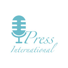 Poster - Press button icon, mic symbol. microphone icon design symbol for journalistic needs. press needs equipment. Karaoke stuff. World press freedom day. Microphone element design. 