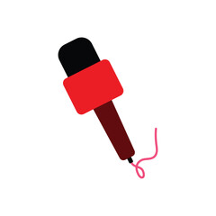 Poster - Press button icon, mic symbol. microphone icon design symbol for journalistic needs. press needs equipment. Karaoke stuff. World press freedom day. Microphone element design. 