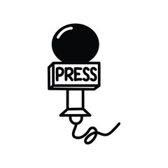 Poster - Press button icon, mic symbol. microphone icon design symbol for journalistic needs. press needs equipment. Karaoke stuff. World press freedom day. Microphone element design. 