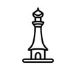 islamic outline icon, mosque tower